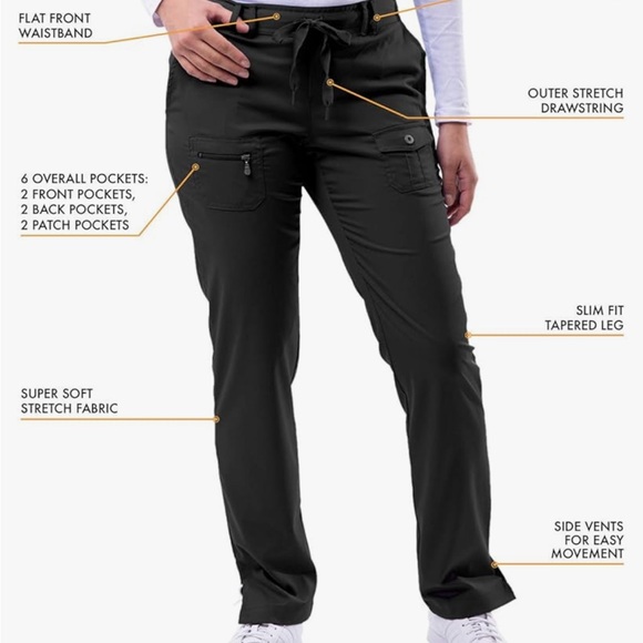 NWOT 🍀Adar Pro Scrub Set For Women - Enhanced V-Neck Top & Multi Pocket Pants - Picture 4 of 15